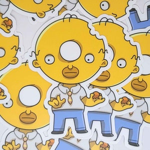 Donut Head Homer The Simpsons Horror Sticker – Treehouse of Horror the simpsons wasserfester Aufkleber – Geschenke für Horror Fans Simpsons Liebhaber