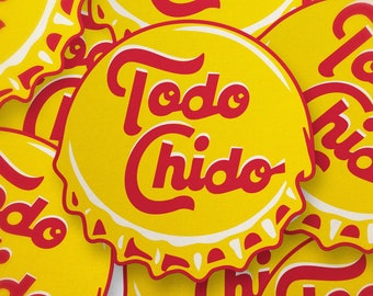 Todo Chido Topo Chico Sticker - 2.5in Bottle Cap Vinyl Decal – Funny Sticker – TexMex Sticker – Latinx Sticker – Texas Meme Sticker