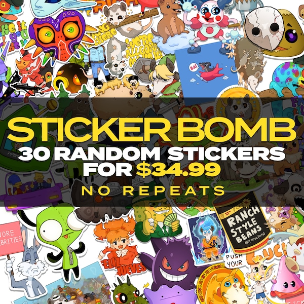 30 Random Sticker Pack Deal  anime stickers – funny stickers – meme stickers – progressive stickers – sticker bomb – geek stickers meme gift