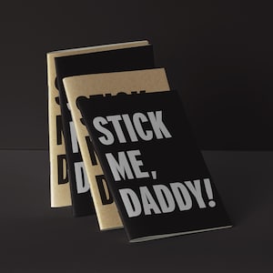 Colle-moi, papa ! – Cahier de collection de stickers réutilisables – Carnet de notes avec décalcomanies réutilisables – Cadeaux pour collectionneur de stickers – Carnet de collection de stickers rigolos