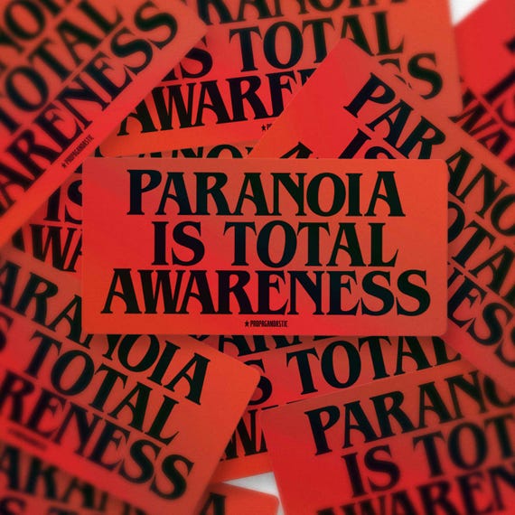 Paranoia Is Total Awareness Sticker | Stephen King 1408 Horror | Holographic Vinyl Decal | Horror Fan Gift