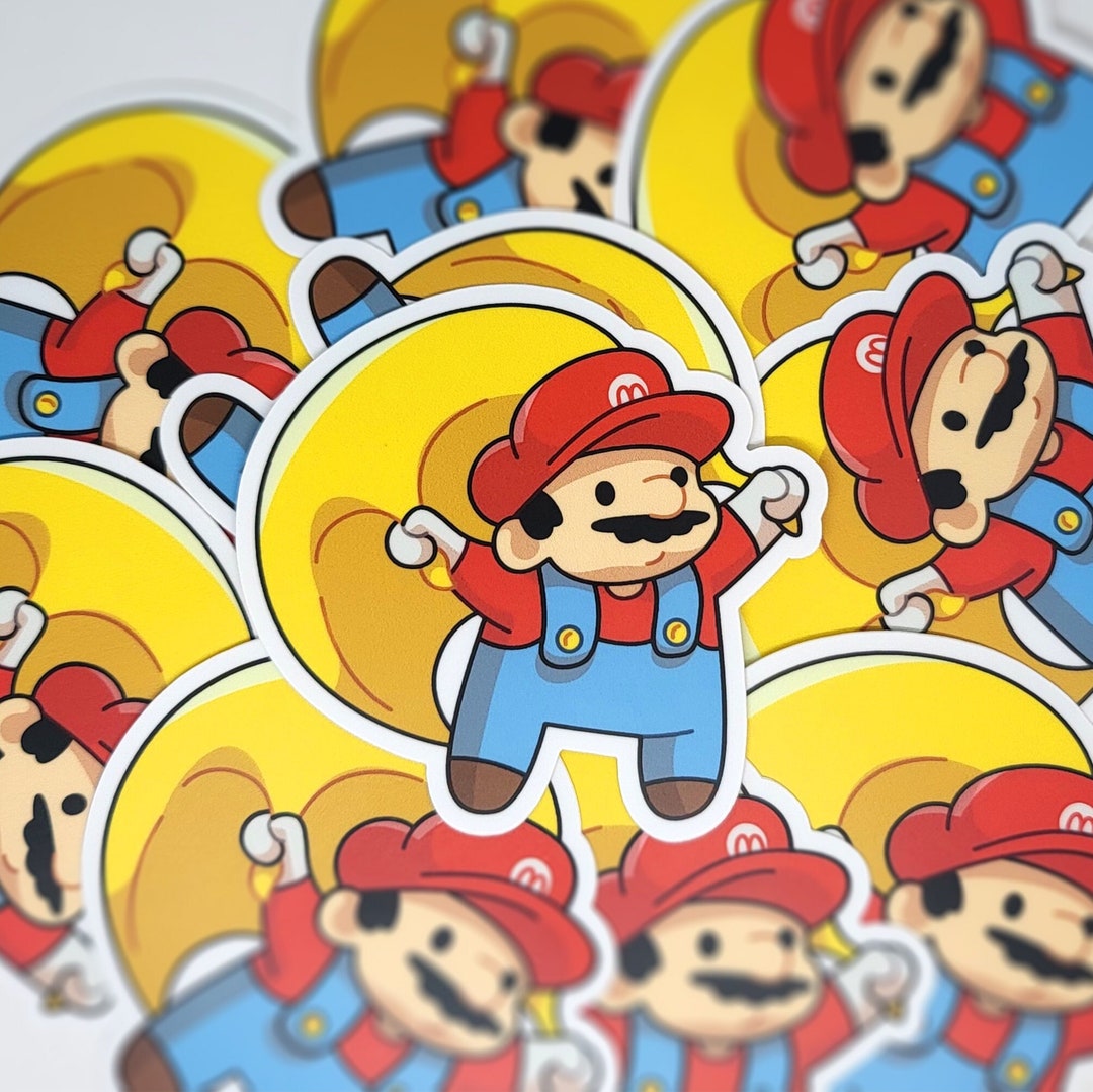 Cape Cute Mario Bros Sticker Waterproof Nintendo Decals Mario With Cape
