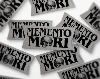 Sticker crâne Memento Mori | Sticker imperméable gothique | Cadeau Mortalité Rappelez-vous | Ordinateur portable esthétique sombre