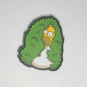 Homer Hiding Bush The Simpsons Sticker – 3.5in waterproof the simpsons sticker – funny simpsons gifts – funny homer decals – simpsons decals