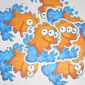 Blinky The Fish Simpsons Sticker – waterproof vinyl sticker – the simpsons stickers – gifts for the simpsons fans – funny alien fish sticker