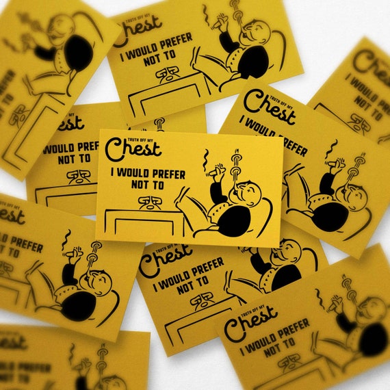 I Would Prefer Not To Sticker | Antiwork Monopoly Decal | Slavoj Zizek Quote | Anarchist Anti Capitalist Gift | Waterproof