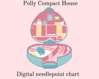 Gráfico de bordado de la casa compacta de Polly Archivo digital
