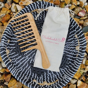 Widetooth Comb  Detangling Comb Handmade Wooden Bamboo