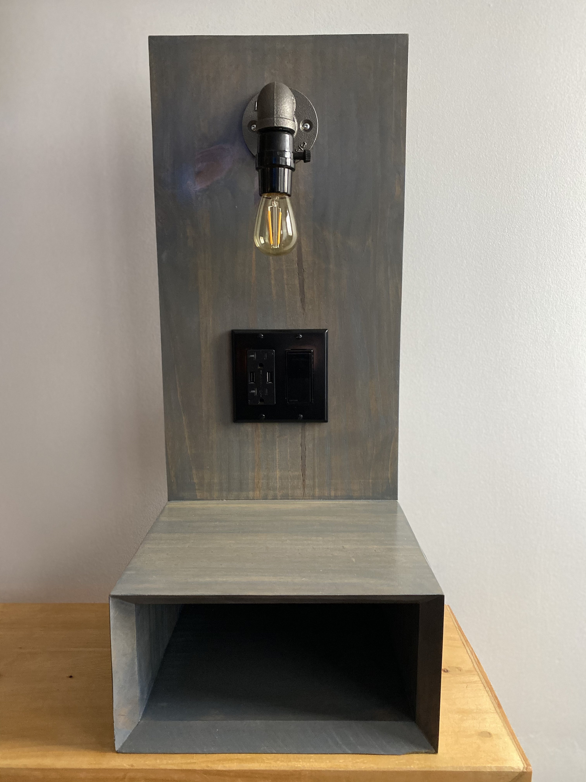 Now Shipping Floating Nightstand with USB Outlet and Steel Etsy