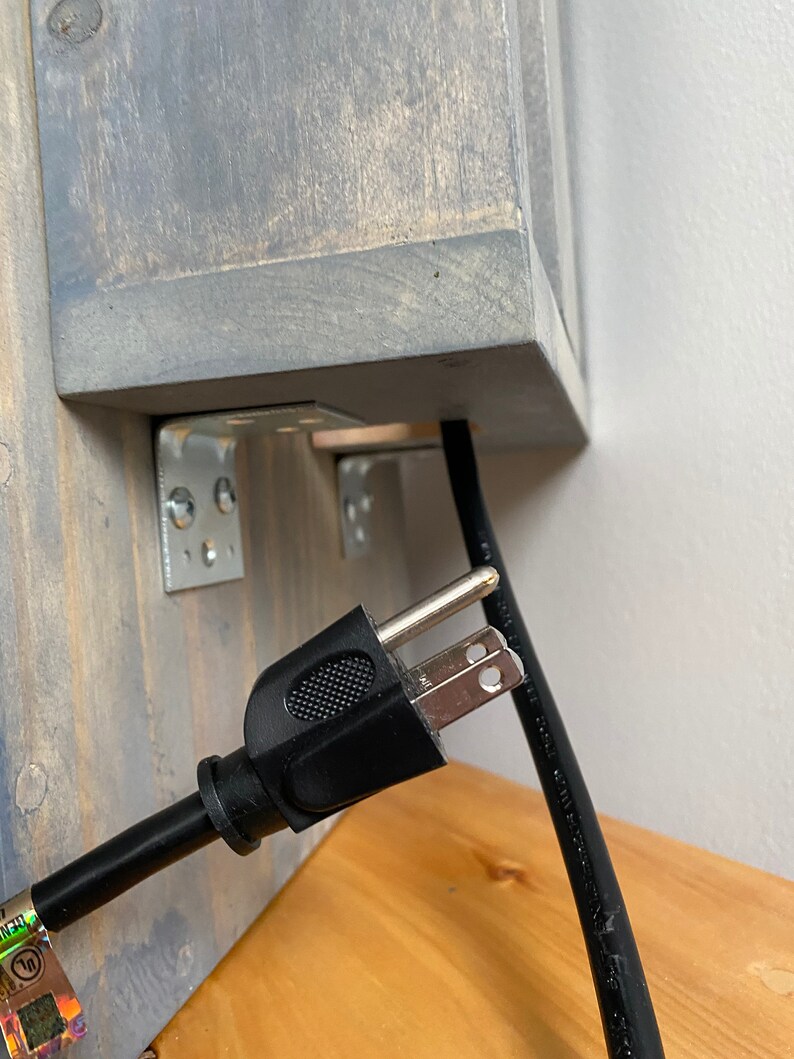 Now Shipping Floating Nightstand with USB Outlet and Steel Etsy
