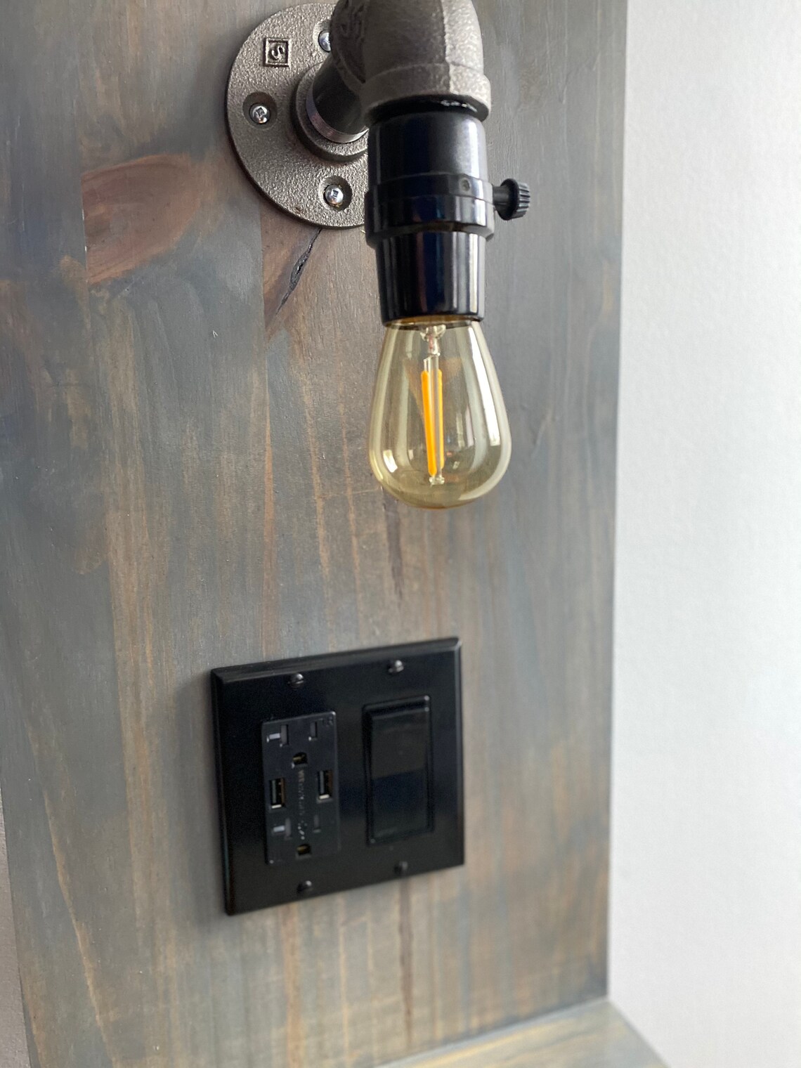 Now Shipping Floating Nightstand with USB Outlet and Steel Etsy