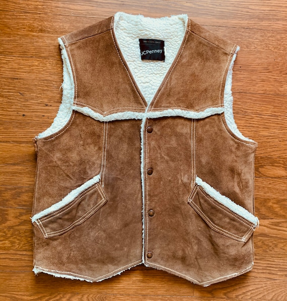JCPenney Suede Sherpa Vest