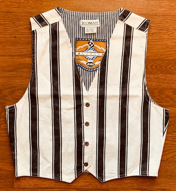 Vintage striped denim vest