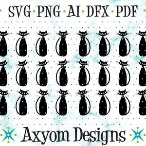 Mid Century Modern Atomic Cats SVG, Cricut Cut Files, Retro Kitty, Atomic Kitties, Silhouette Cut File, Atomic Cat 3 Svg Png Ai Dxf Pdf