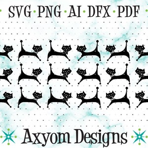 Mid Century Modern Atomic Cats SVG, Cricut Cut File, Retro Kitty Cut File Download, Atomic Kitties 14 Silhouette Cut File Svg Png Ai Dxf Pdf