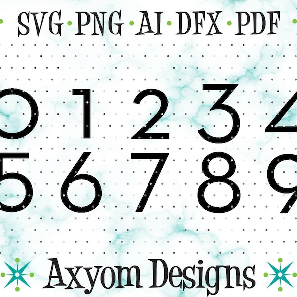 Mid Century Modern House Numbers SVG, Cricut Retro Numbers, Mid Century House Numbers, MCM SVG Silhouette Cut File, Svg Png Ai Dxf Pdf MCM1