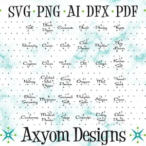 Mid Century Modern Spice Labels SVG, Cricut Cut Files, Retro Spice Labels, MCM Atomic Stars, MCM Kitchen, Silhouette File Svg Png Ai Dxf Pdf