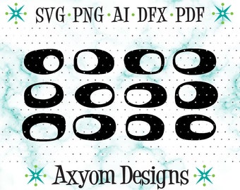 May include: A set of 12 black and white mid-century modern style abstract shapes. The shapes are all different sizes and have a rounded, organic look. They are perfect for use in crafts, scrapbooking, or home decor.