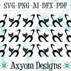 Mid Century Modern Atomic Cats SVG, Cricut Cut File, Retro Kitty Cut File Download, Atomic Kitties 15 Silhouette Cut File Svg Png Ai Dxf Pdf