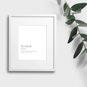 German word “fernweh” English translation | dictionary definition downloadable print