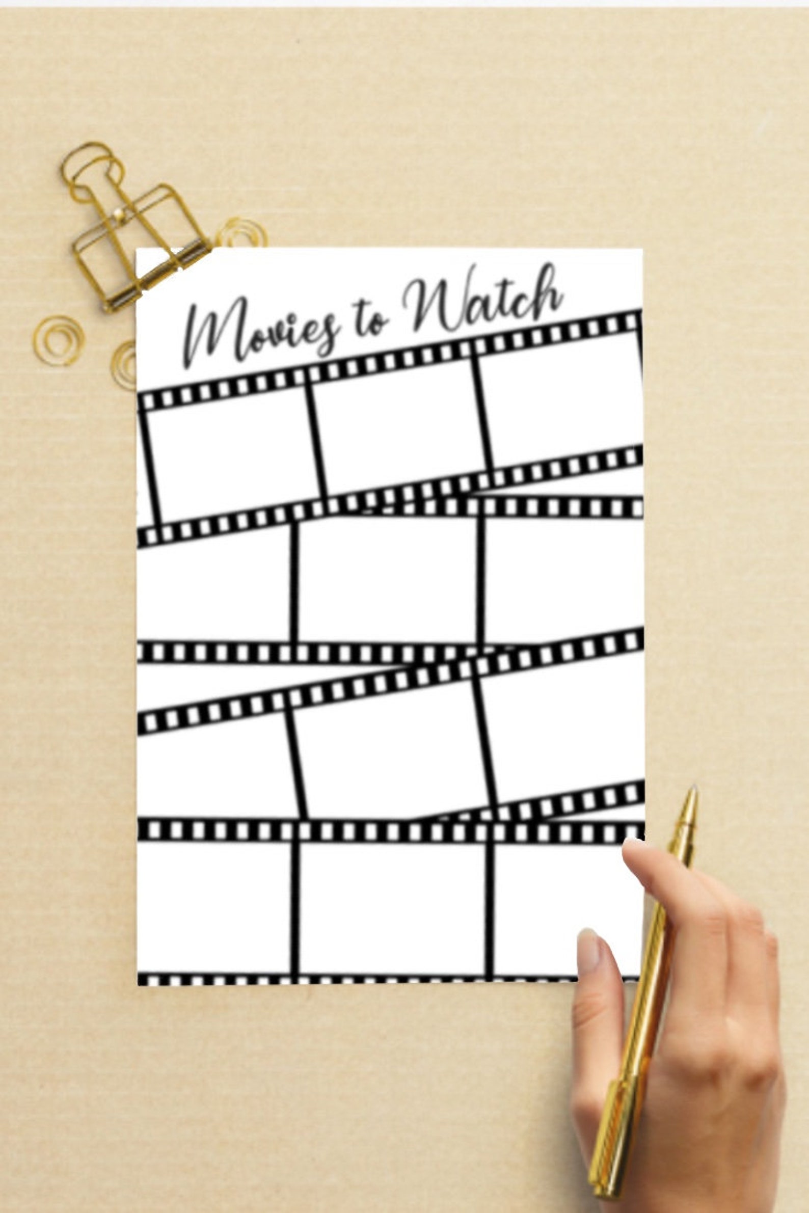 Bullet Journal Movie List Page Printable Digital Download A5 - Etsy