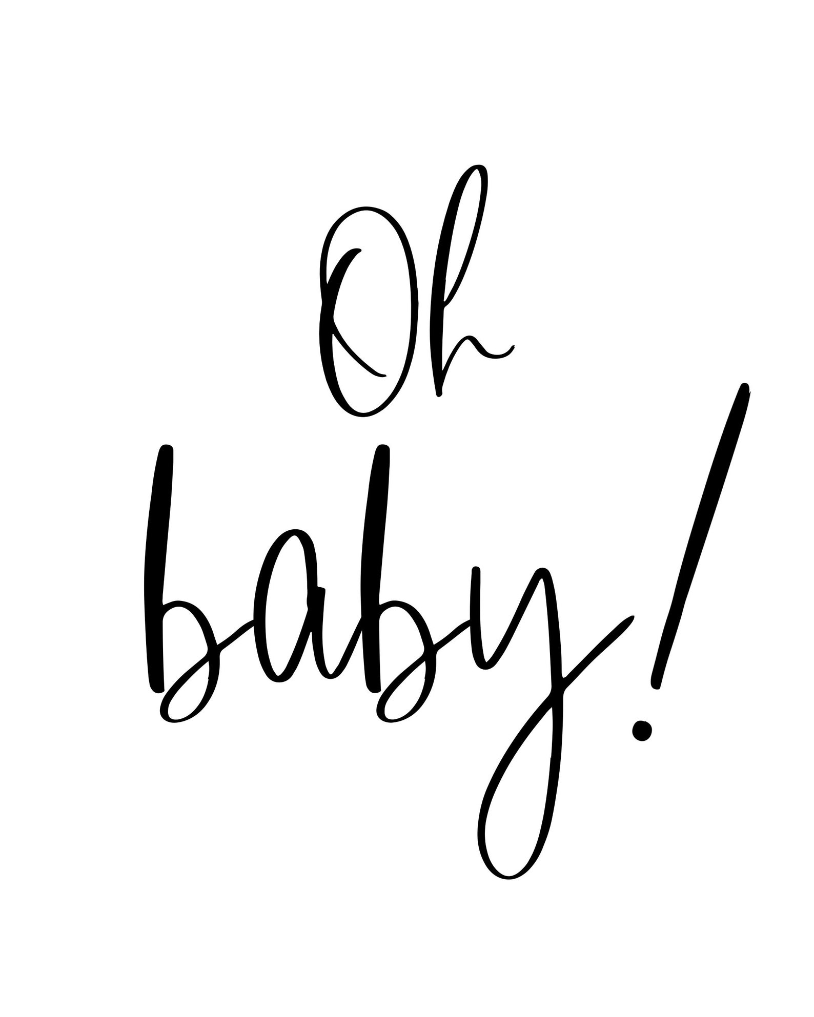Oh Baby Calligraphy Word Art Quote Baby Nursery Wall Decor Etsy