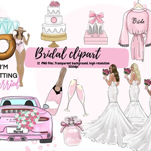 Wedding Clipart Pack: Bride-to-Be Art (Digital Download)