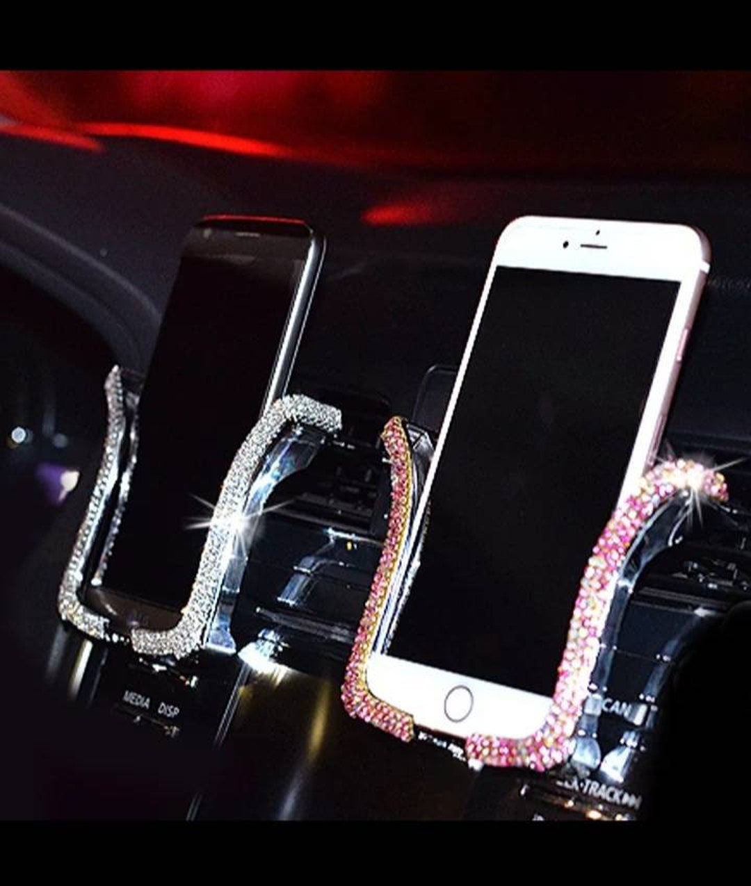 Car Mobile Phone Holder Universal Vehicle Phone Handmade Bling Etsy