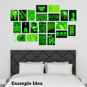 150 PCS Neon Green Aesthetic Photo Wall Collage Set Both Landscape and Portrait 4x6 Images DIGITAL DOWNLOAD image 5