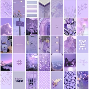 150 PCS | Pastel Purple/Lavender Aesthetic Photo Wall Collage Set | Both Landscape and Portrait 4x6 Images | DIGITAL DOWNLOAD