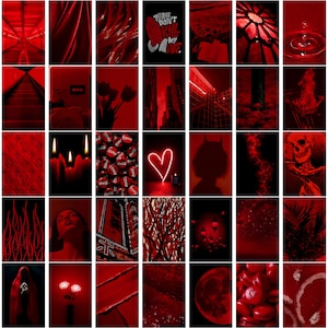 150 PCS | Dark/Blood Red Aesthetic Photo Wall Collage Set | Both Landscape and Portrait 4x6 Images | DIGITAL DOWNLOAD