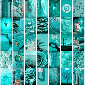 150 PCS | Turquoise Aesthetic Photo Wall Collage Set | Both Landscape and Portrait 4x6 Images | DIGITAL DOWNLOAD