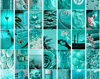 150 PCS | Turquoise Aesthetic Photo Wall Collage Set | Both Landscape and Portrait 4x6 Images | DIGITAL DOWNLOAD