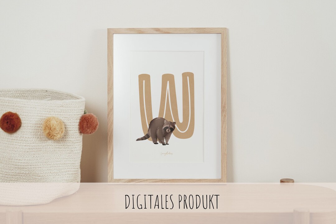 Buchstabenposter W in A4 Zum Ausdrucken Download PDF - Etsy