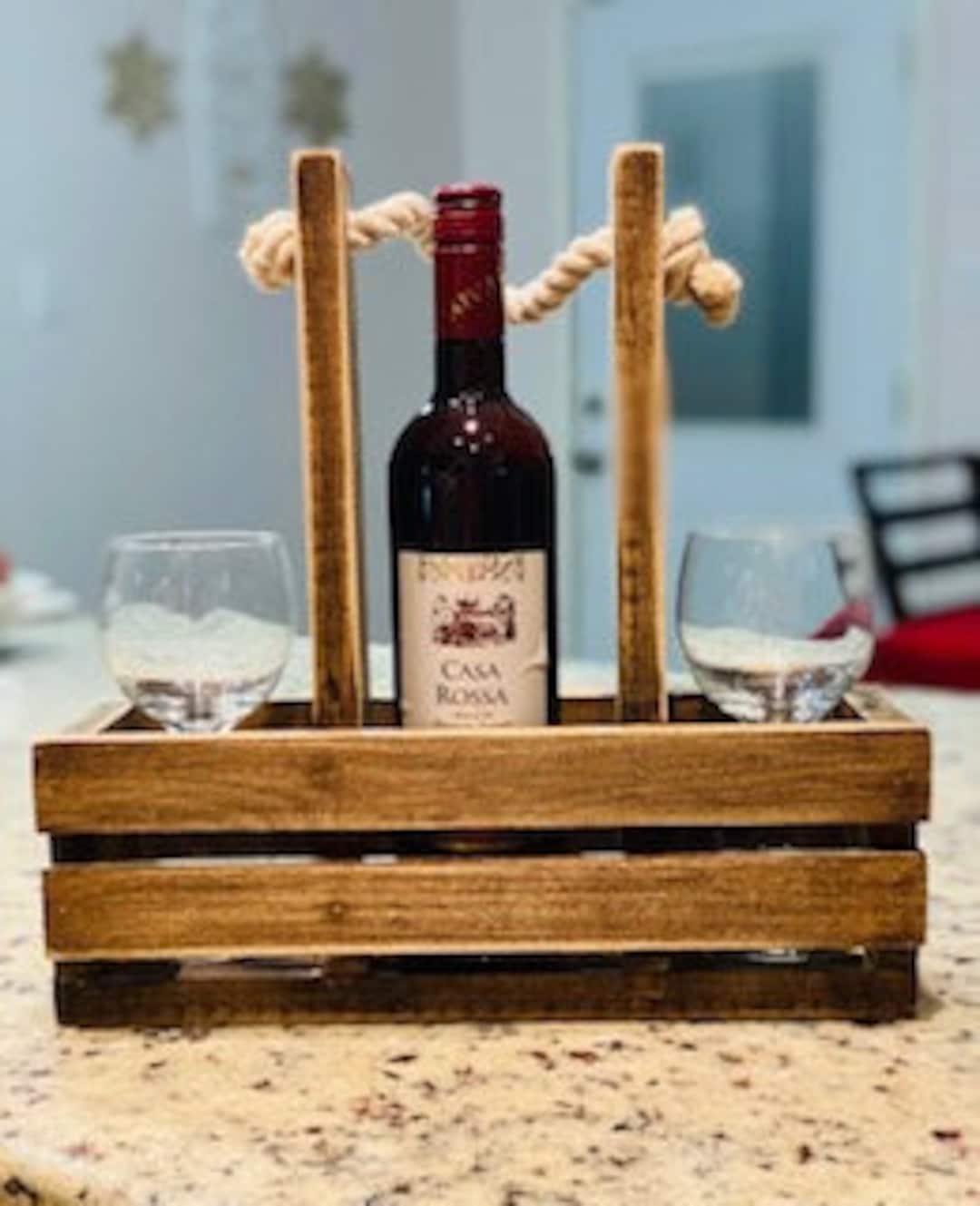 Custom Wooden Wine Caddy Etsy