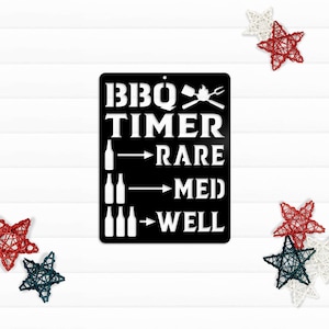 Metal BBQ Beer Timer Sign, Funny Man Cave Sign | BBQ Sign | Metal Wall Decor