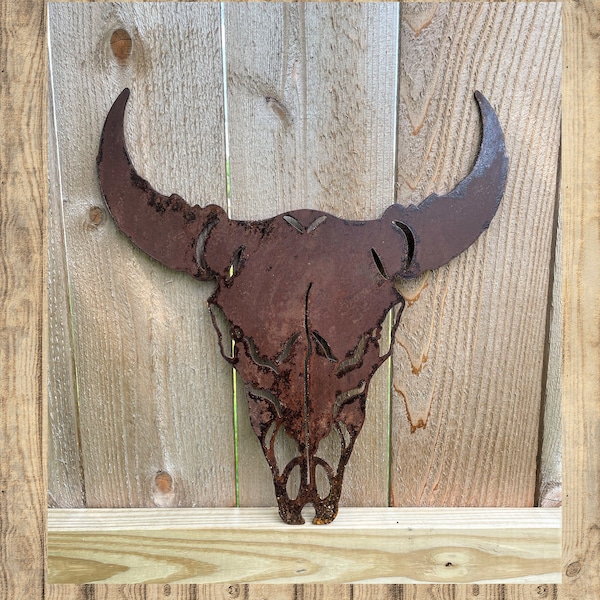 Rustic Bull Skull Sign | Rustic Décor | Western Sign | Cow Skull, Longhorn