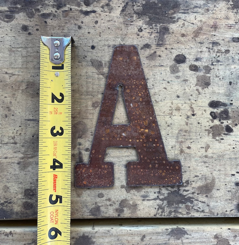 Thin 4.5 Rustic Metal Letters and Numbers AZ 09 Rust Etsy