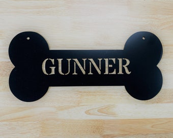 Dog Bone Sign with Name, Dog Bone Name Plate, Custom Sign