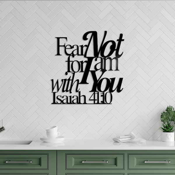 Isaiah 41:10 Metal Bible Verse, Christian Home Decor | Bible Verse Wall Door Hanger | Metal Wall Art