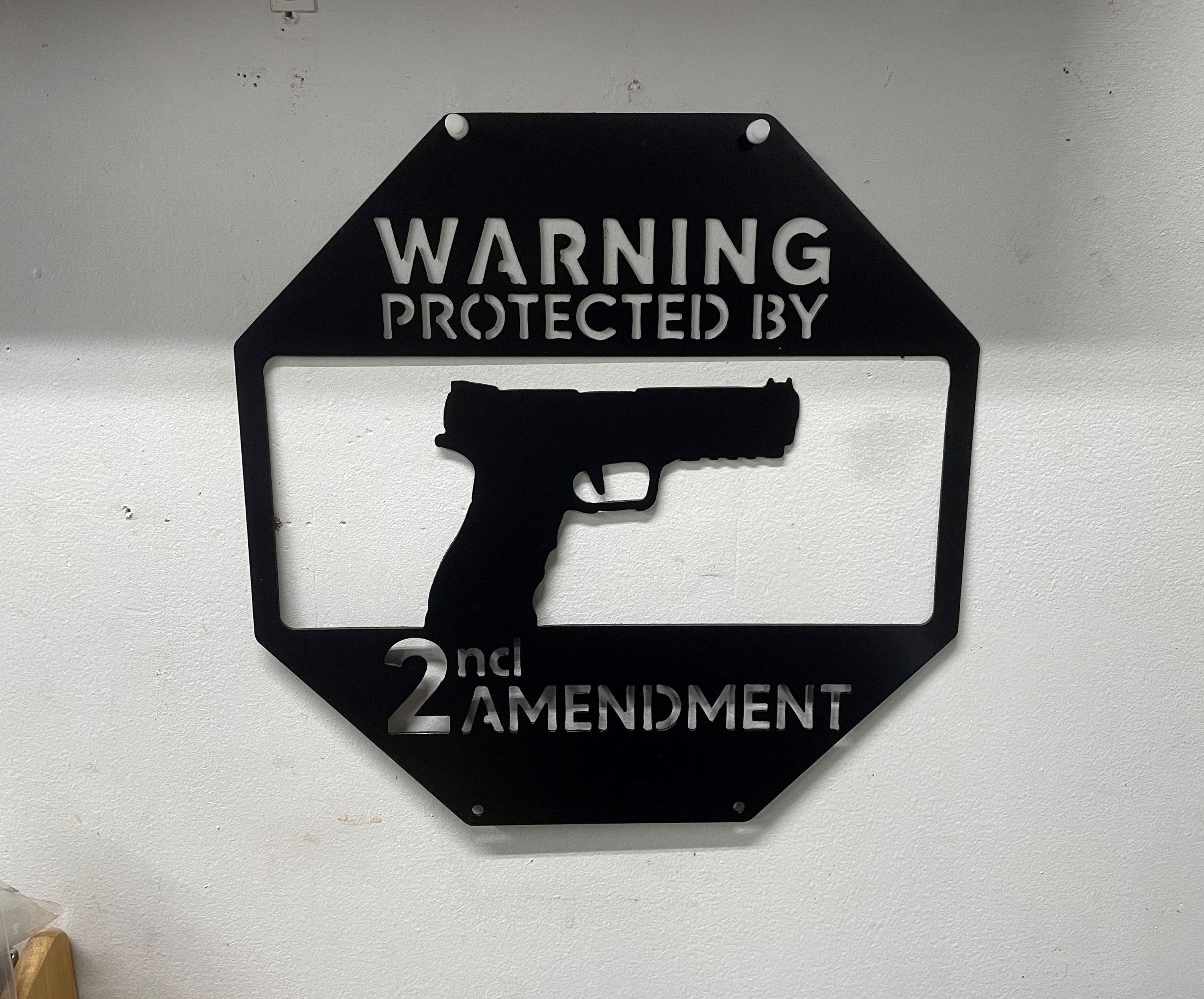 Protected by 2A Pistol Sign | Warning Sign | 2nd Amendment - Etsy