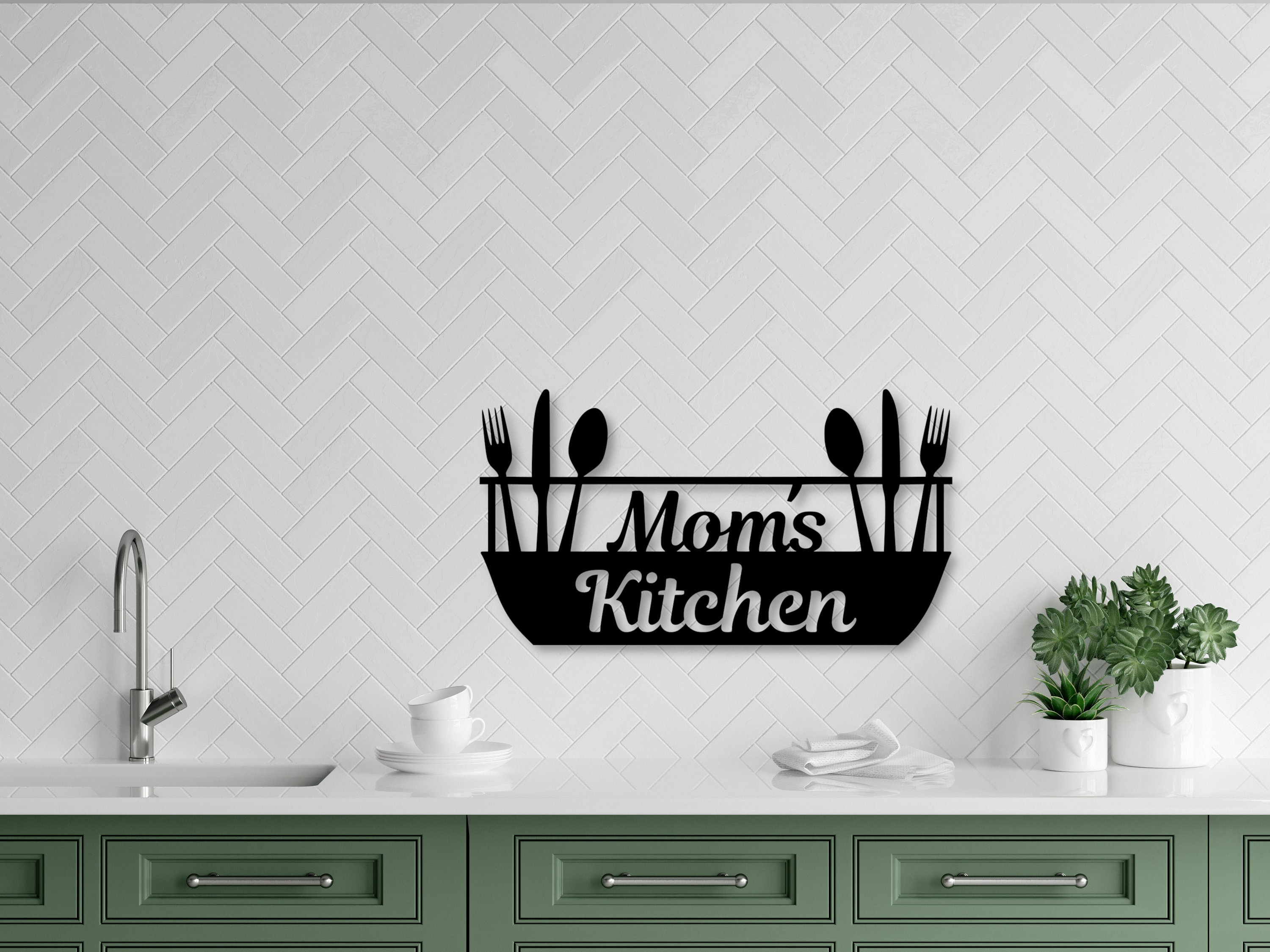 Custom Kitchen Sign with Name | Metal Kitchen Sign | Gift for Mom, Gift for Dad