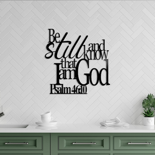 Psalm 46:10 Metal Bible Verse, Christian Home Decor | Bible Verse Wall Door Hanger | Metal Wall Art