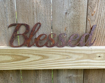 Custom Rustic Metal Words | Rustic Décor | Vintage Western Sign | Blessed, Family, Faith, Hope, Love, and More!