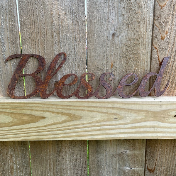 Custom Rustic Metal Words | Rustic Décor | Vintage Western Sign | Blessed, Family, Faith, Hope, Love, and More!