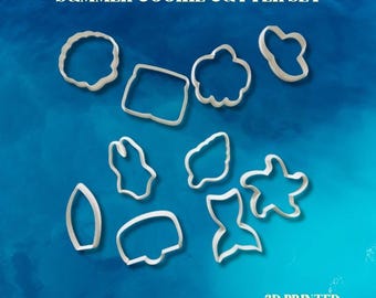 Summer Cookie Cutter Set (10pcs) | 3D printed