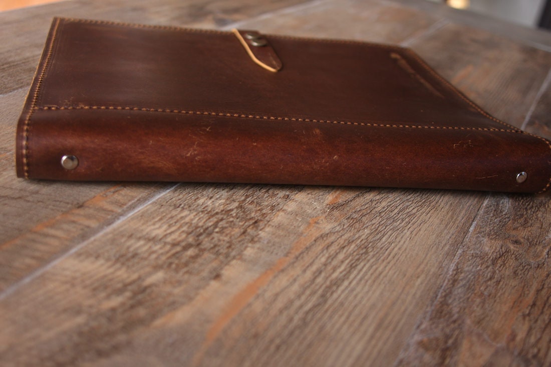 Custom Leather Portfolio Binder 3 Ring With Zipper for Men Etsy