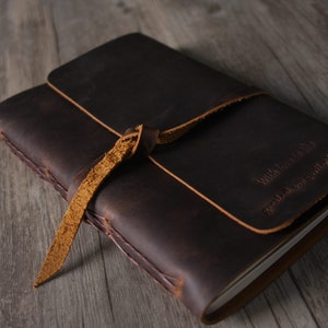 Vintage Distressed Leather Journal, personalizzato A5 Bound Notebook Journal Copertina, Carta bianca o foderata Grande A4 Pelle Sketchbook Uomo Donna
