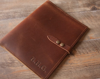 Funda de cuero personalizada para iPad: Funda vintage marrón para iPad Pro