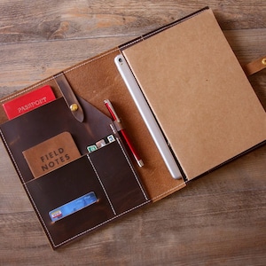 Personalized Leather Laptop Portfolio: Vintage Macbook Case
